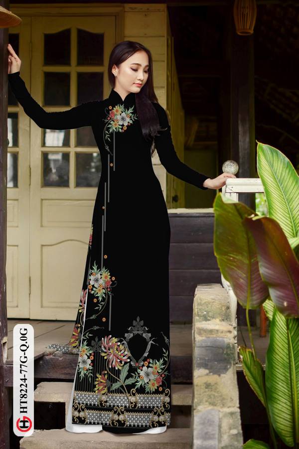 Vải Áo Dài Hoa In 3D Mới Ra AD HT8224 40 Vải Áo Dài Hoa In 3D Mới Ra AD HT8224