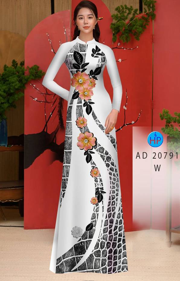 Vải Áo Dài Hoa In 3D Vừa Ra AD 20791 50 Vải Áo Dài Hoa In 3D Vừa Ra AD 20791