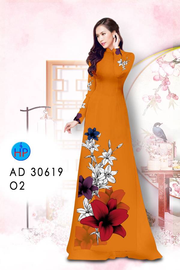Vải Áo Dài Hoa In 3D Kiểu Mới AD 30619 39 Vải Áo Dài Hoa In 3D Kiểu Mới AD 30619