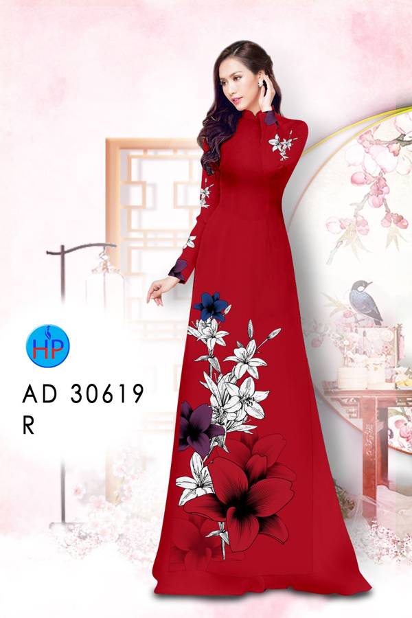 Vải Áo Dài Hoa In 3D Kiểu Mới AD 30619 53 Vải Áo Dài Hoa In 3D Kiểu Mới AD 30619