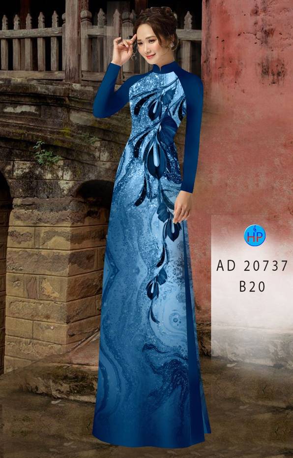 Vải Áo Dài Hoa In 3D Kiểu Mới AD 20737 48 Vải Áo Dài Hoa In 3D Kiểu Mới AD 20737