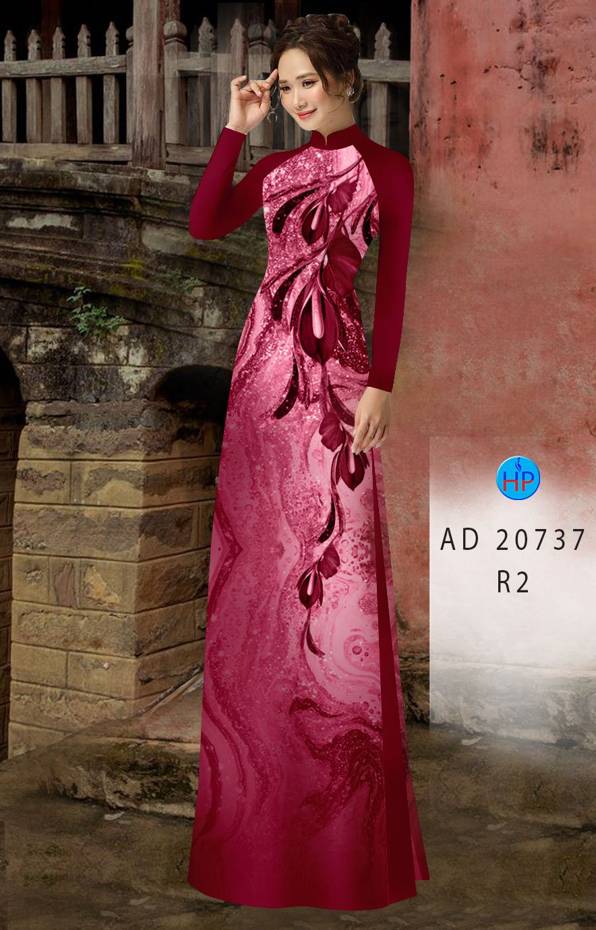 Vải Áo Dài Hoa In 3D Kiểu Mới AD 20737 50 Vải Áo Dài Hoa In 3D Kiểu Mới AD 20737