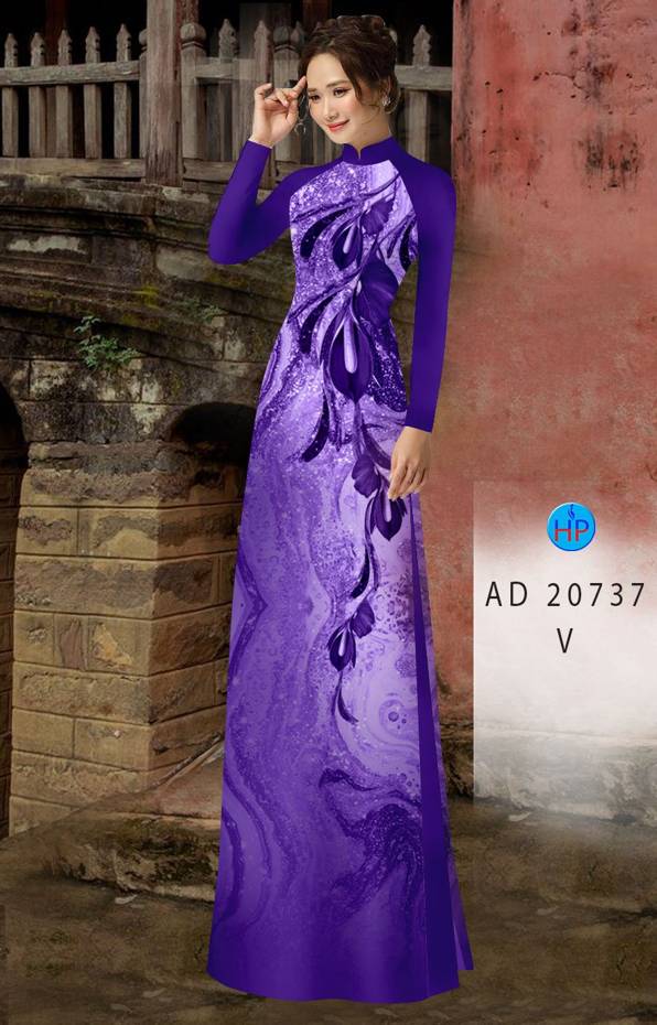 Vải Áo Dài Hoa In 3D Kiểu Mới AD 20737 54 Vải Áo Dài Hoa In 3D Kiểu Mới AD 20737