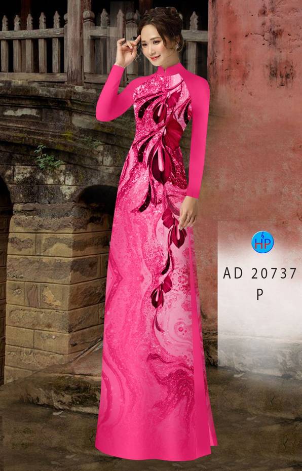 Vải Áo Dài Hoa In 3D Kiểu Mới AD 20737 55 Vải Áo Dài Hoa In 3D Kiểu Mới AD 20737