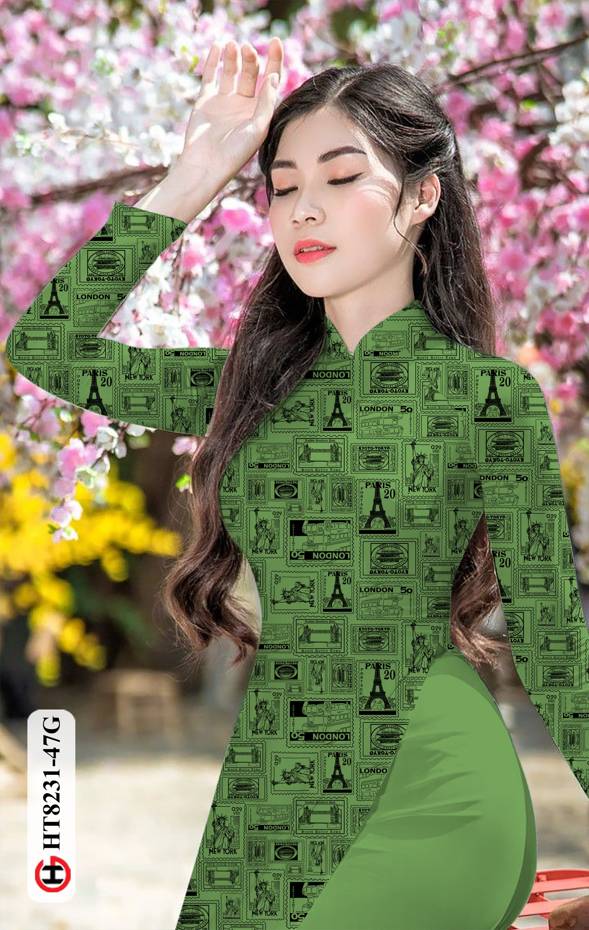 Vải Áo Dài Hoa Văn Vừa Ra AD HT8231 33 Vải Áo Dài Hoa Văn Vừa Ra AD HT8231