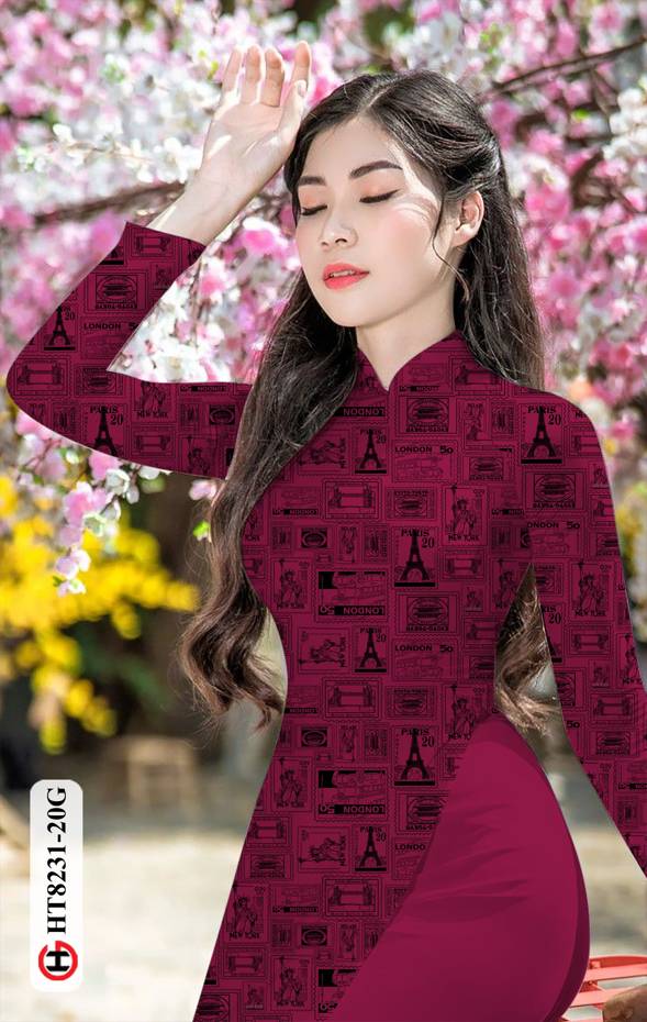 Vải Áo Dài Hoa Văn Vừa Ra AD HT8231 38 Vải Áo Dài Hoa Văn Vừa Ra AD HT8231