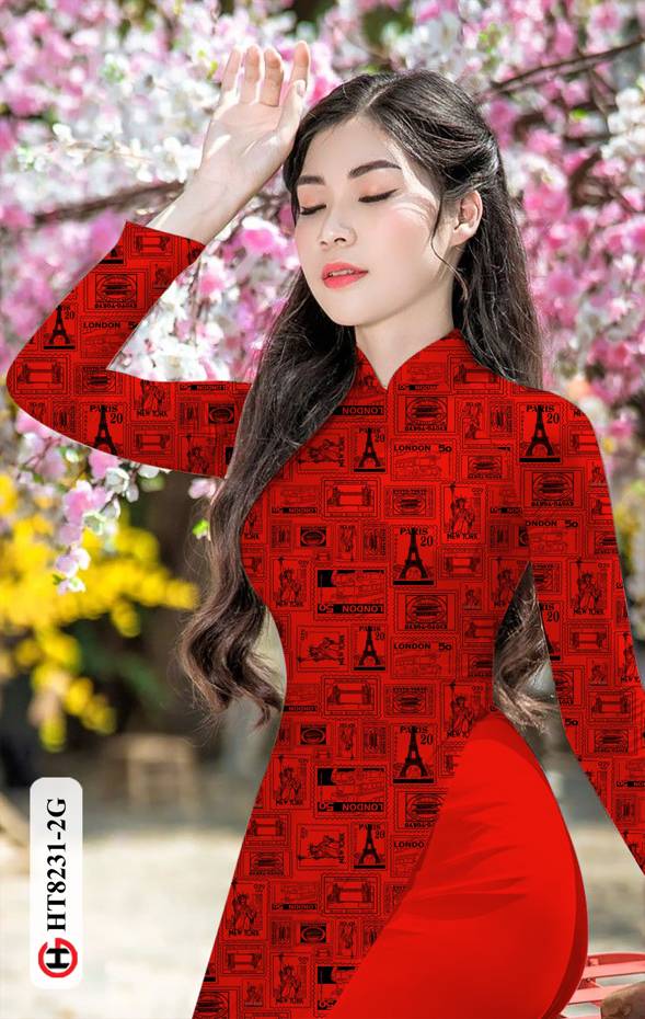 Vải Áo Dài Hoa Văn Vừa Ra AD HT8231 40 Vải Áo Dài Hoa Văn Vừa Ra AD HT8231