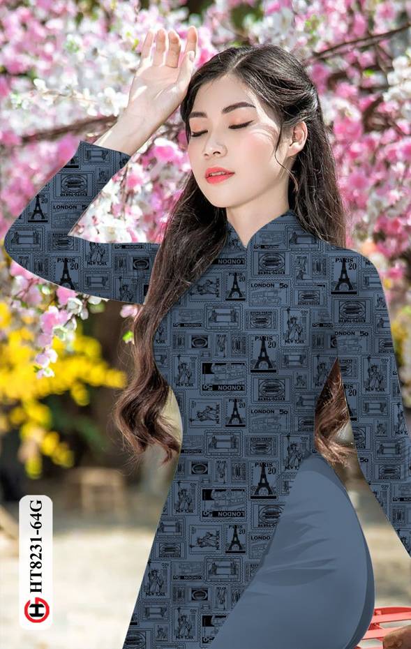 Vải Áo Dài Hoa Văn Vừa Ra AD HT8231 45 Vải Áo Dài Hoa Văn Vừa Ra AD HT8231