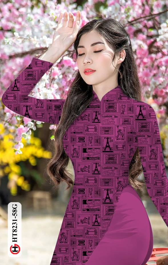 Vải Áo Dài Hoa Văn Vừa Ra AD HT8231 46 Vải Áo Dài Hoa Văn Vừa Ra AD HT8231