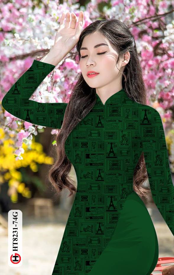 Vải Áo Dài Hoa Văn Vừa Ra AD HT8231 44 Vải Áo Dài Hoa Văn Vừa Ra AD HT8231