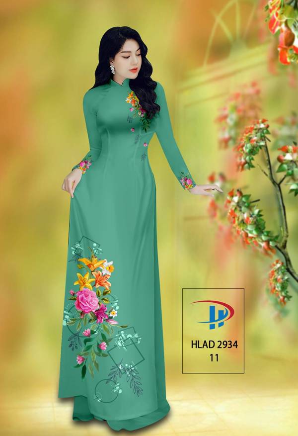 Vải Áo Dài Hoa Hồng Thiết Kế 2021 AD HLAD2934