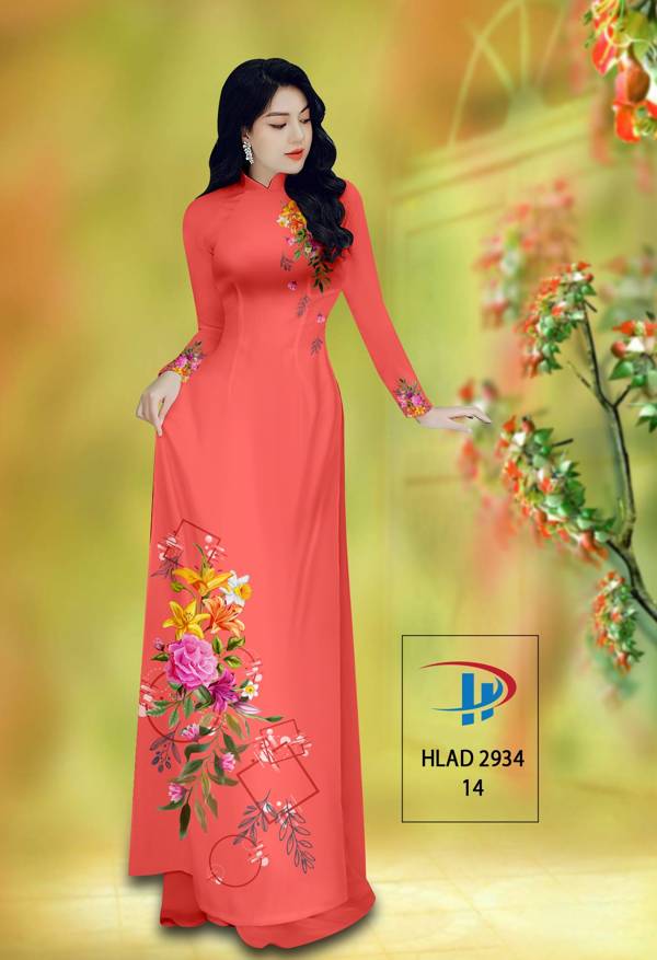 Vải Áo Dài Hoa Hồng Thiết Kế 2021 AD HLAD2934