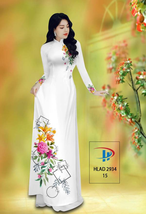 Vải Áo Dài Hoa Hồng Thiết Kế 2021 AD HLAD2934