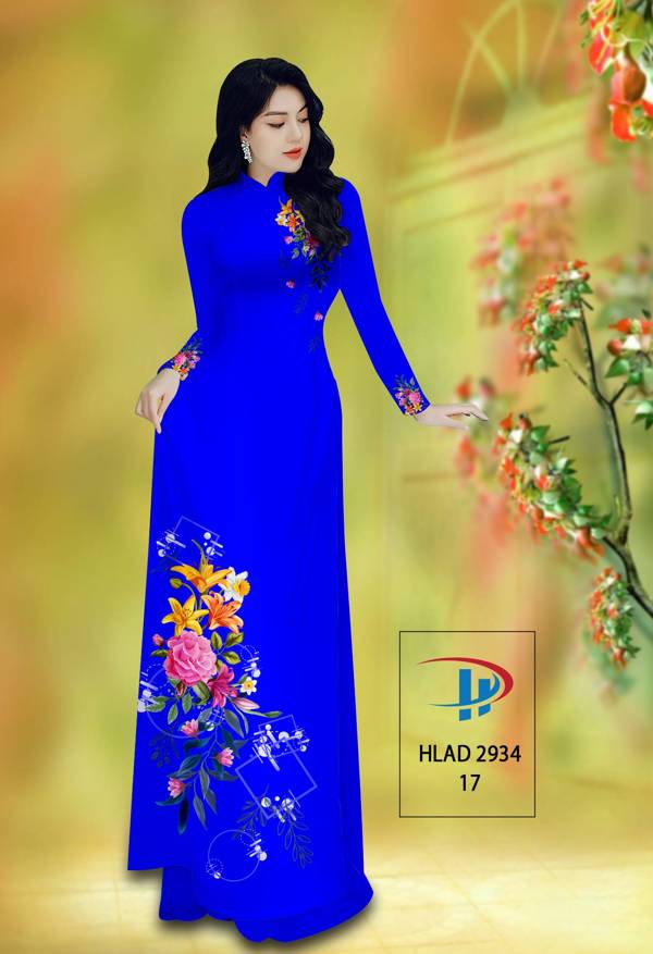 Vải Áo Dài Hoa Hồng Thiết Kế 2021 AD HLAD2934