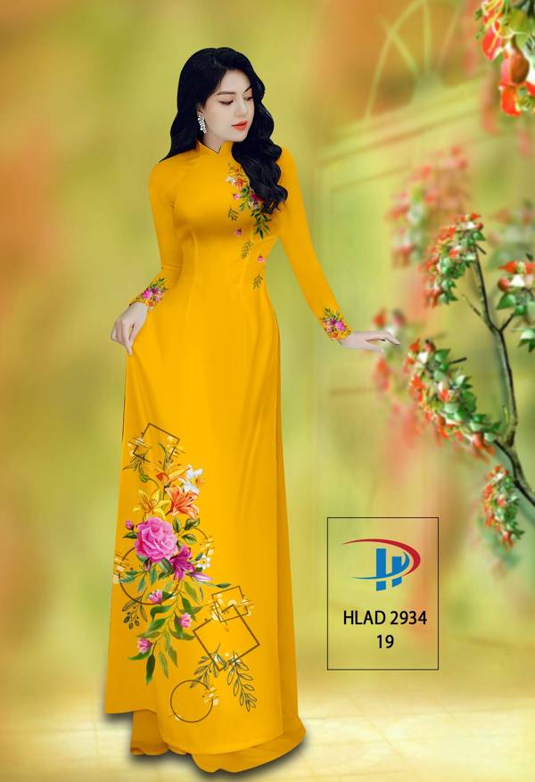 Vải Áo Dài Hoa Hồng Thiết Kế 2021 AD HLAD2934