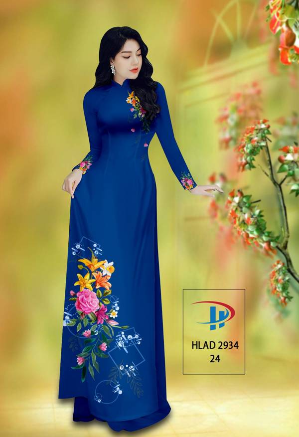 Vải Áo Dài Hoa Hồng Thiết Kế 2021 AD HLAD2934