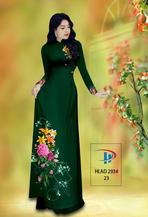 Vải Áo Dài Hoa Hồng Thiết Kế 2021 AD HLAD2934