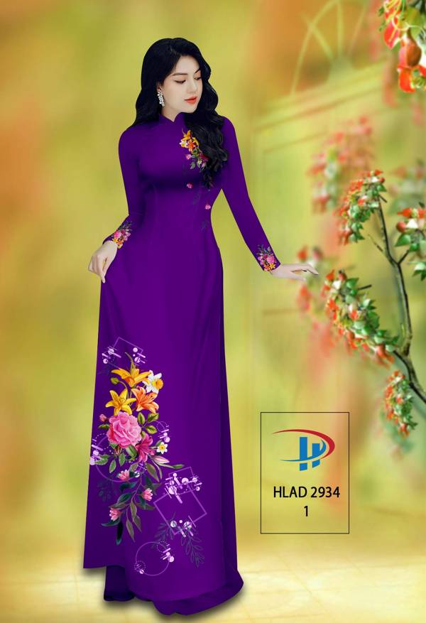 Vải Áo Dài Hoa Hồng Thiết Kế 2021 AD HLAD2934
