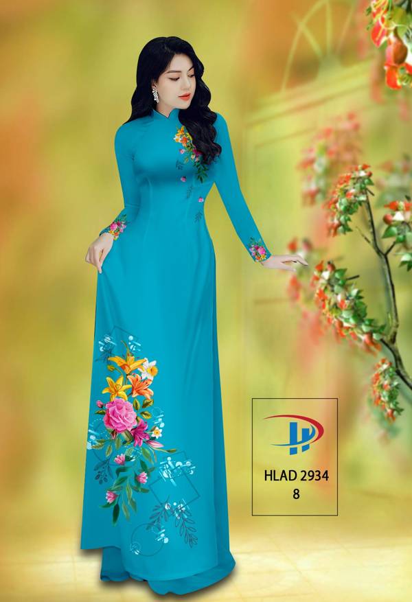 Vải Áo Dài Hoa Hồng Thiết Kế 2021 AD HLAD2934