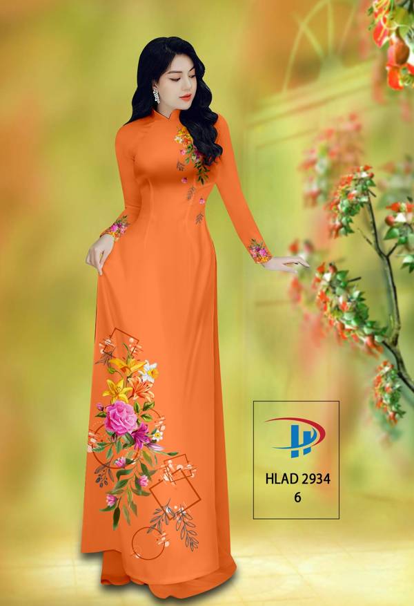 Vải Áo Dài Hoa Hồng Thiết Kế 2021 AD HLAD2934