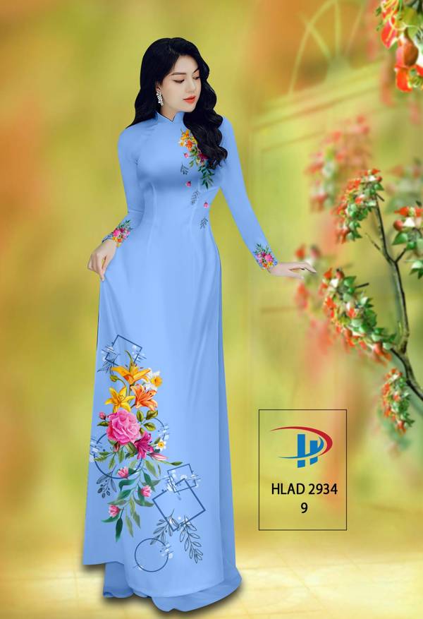 Vải Áo Dài Hoa Hồng Thiết Kế 2021 AD HLAD2934