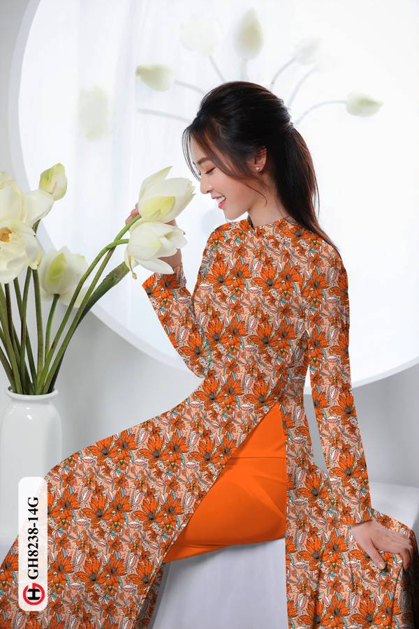 Vải Áo Dài Hoa Đều Độc Đáo AD GH8238 33 Vải Áo Dài Hoa Đều Độc Đáo AD GH8238