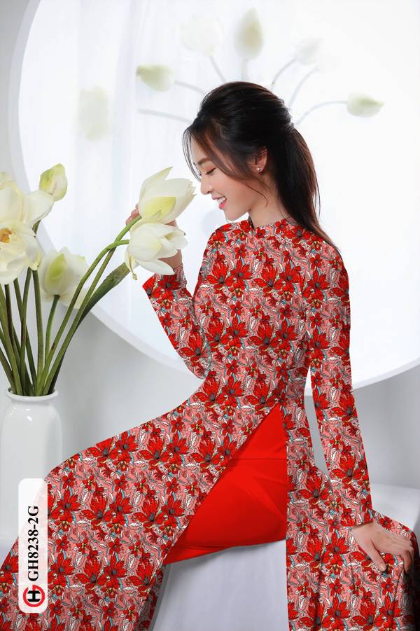 Vải Áo Dài Hoa Đều Độc Đáo AD GH8238 34 Vải Áo Dài Hoa Đều Độc Đáo AD GH8238