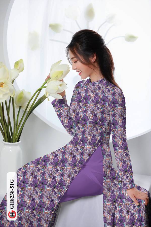 Vải Áo Dài Hoa Đều Độc Đáo AD GH8238 37 Vải Áo Dài Hoa Đều Độc Đáo AD GH8238