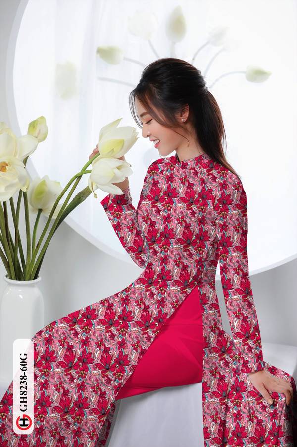 Vải Áo Dài Hoa Đều Độc Đáo AD GH8238 43 Vải Áo Dài Hoa Đều Độc Đáo AD GH8238