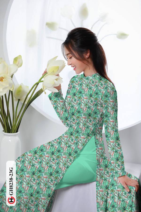 Vải Áo Dài Hoa Đều Độc Đáo AD GH8238 41 Vải Áo Dài Hoa Đều Độc Đáo AD GH8238