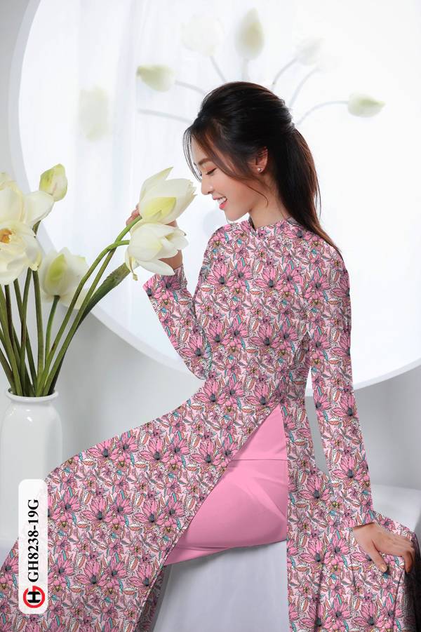Vải Áo Dài Hoa Đều Độc Đáo AD GH8238 42 Vải Áo Dài Hoa Đều Độc Đáo AD GH8238