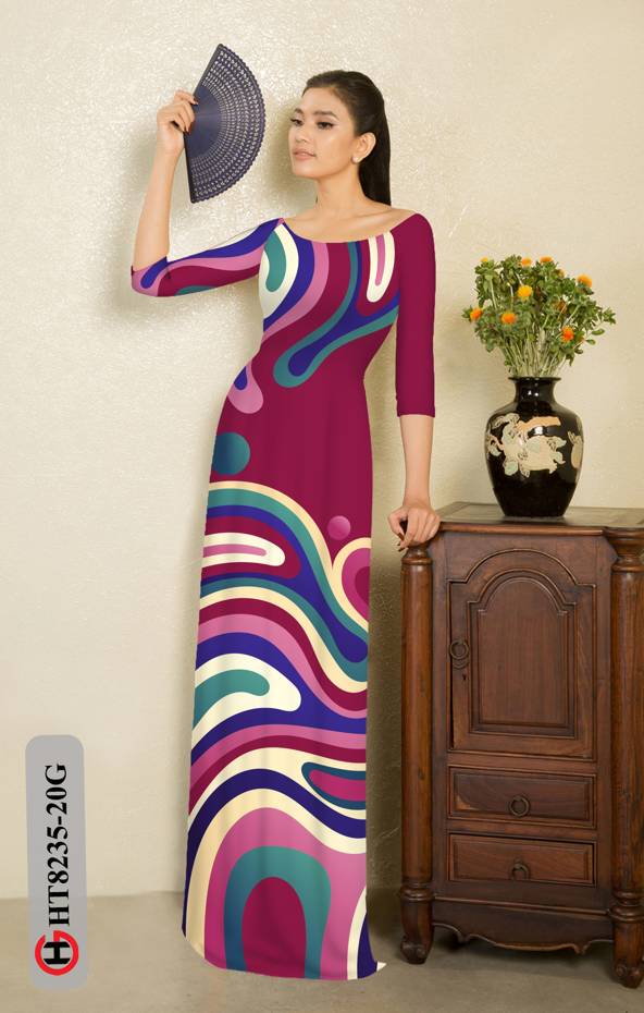 Vải Áo Dài Hoa Văn Kiểu Mới AD HT8235 38 Vải Áo Dài Hoa Văn Kiểu Mới AD HT8235