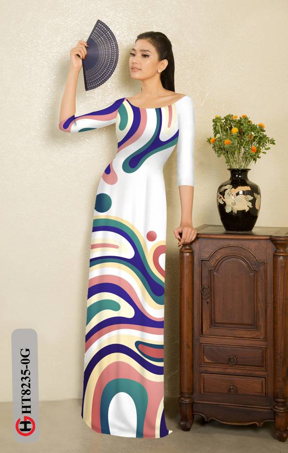 Vải Áo Dài Hoa Văn Kiểu Mới AD HT8235 36 Vải Áo Dài Hoa Văn Kiểu Mới AD HT8235