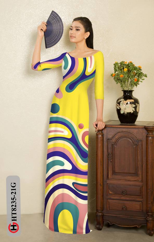 Vải Áo Dài Hoa Văn Kiểu Mới AD HT8235 39 Vải Áo Dài Hoa Văn Kiểu Mới AD HT8235