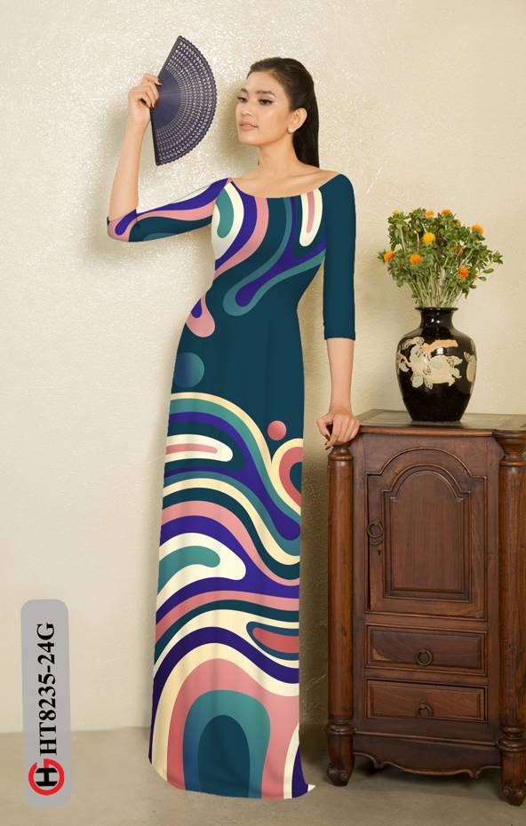 Vải Áo Dài Hoa Văn Kiểu Mới AD HT8235 41 Vải Áo Dài Hoa Văn Kiểu Mới AD HT8235