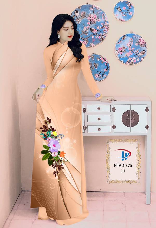 Vải Áo Dài Hoa In 3D Kiểu Mới AD NTAD375 52 Vải Áo Dài Hoa In 3D Kiểu Mới AD NTAD375