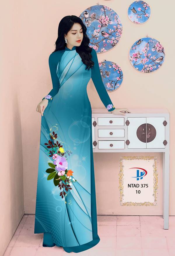 Vải Áo Dài Hoa In 3D Kiểu Mới AD NTAD375 51 Vải Áo Dài Hoa In 3D Kiểu Mới AD NTAD375