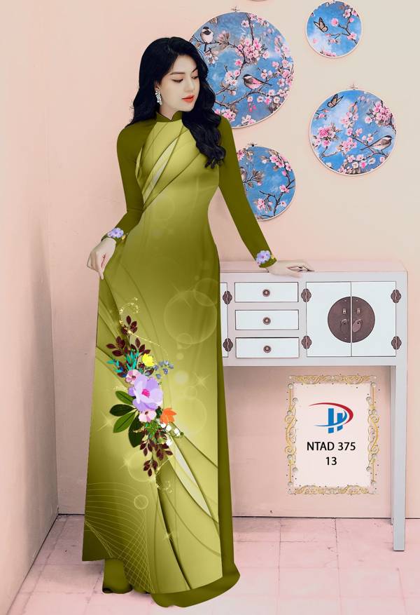 Vải Áo Dài Hoa In 3D Kiểu Mới AD NTAD375 54 Vải Áo Dài Hoa In 3D Kiểu Mới AD NTAD375