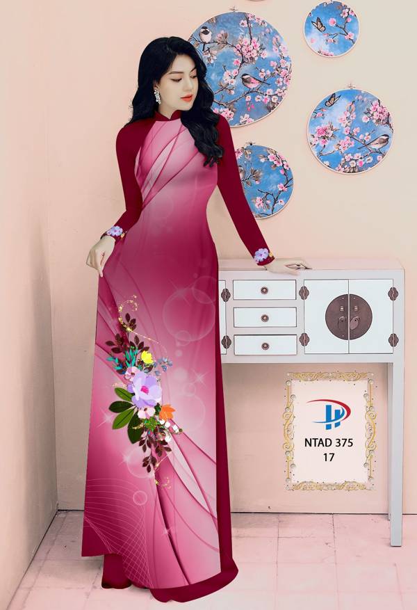 Vải Áo Dài Hoa In 3D Kiểu Mới AD NTAD375 57 Vải Áo Dài Hoa In 3D Kiểu Mới AD NTAD375