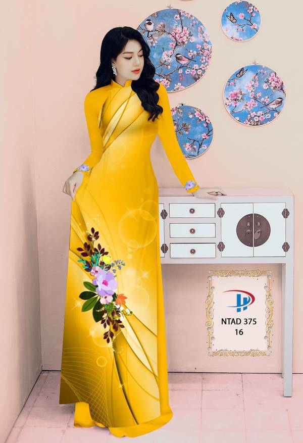 Vải Áo Dài Hoa In 3D Kiểu Mới AD NTAD375 56 Vải Áo Dài Hoa In 3D Kiểu Mới AD NTAD375