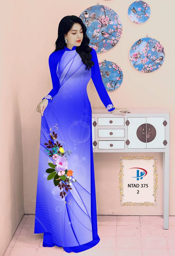 Vải Áo Dài Hoa In 3D Kiểu Mới AD NTAD375 61 Vải Áo Dài Hoa In 3D Kiểu Mới AD NTAD375