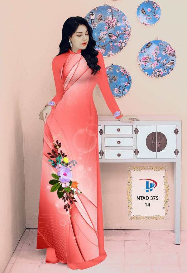Vải Áo Dài Hoa In 3D Kiểu Mới AD NTAD375 59 Vải Áo Dài Hoa In 3D Kiểu Mới AD NTAD375