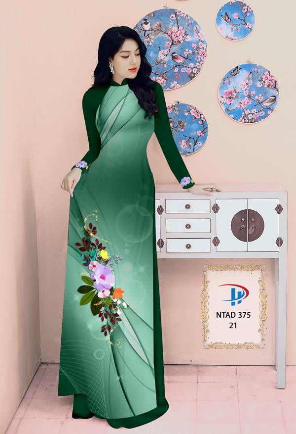 Vải Áo Dài Hoa In 3D Kiểu Mới AD NTAD375 63 Vải Áo Dài Hoa In 3D Kiểu Mới AD NTAD375