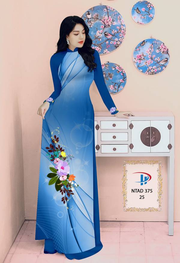 Vải Áo Dài Hoa In 3D Kiểu Mới AD NTAD375 67 Vải Áo Dài Hoa In 3D Kiểu Mới AD NTAD375