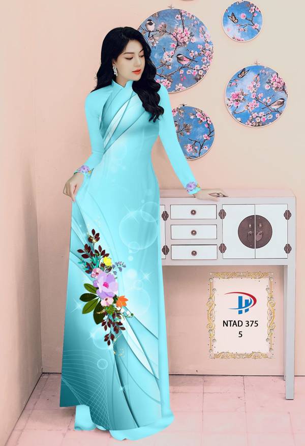Vải Áo Dài Hoa In 3D Kiểu Mới AD NTAD375 70 Vải Áo Dài Hoa In 3D Kiểu Mới AD NTAD375