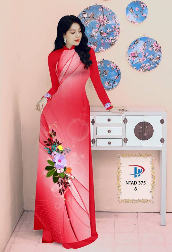 Vải Áo Dài Hoa In 3D Kiểu Mới AD NTAD375 73 Vải Áo Dài Hoa In 3D Kiểu Mới AD NTAD375