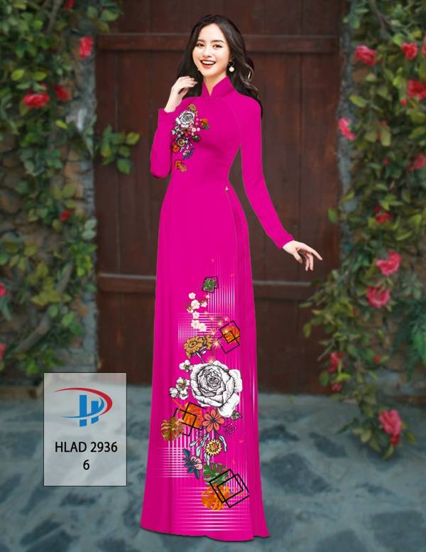 Vải Áo Dài Hoa Hồng Thiết Kế 2021 AD HLAD2936 70 Vải Áo Dài Hoa Hồng Thiết Kế 2021 AD HLAD2936