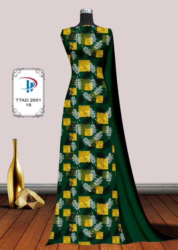 Vải Áo Dài Hoa Đều Thiết Kế 2021 AD TTAD2951