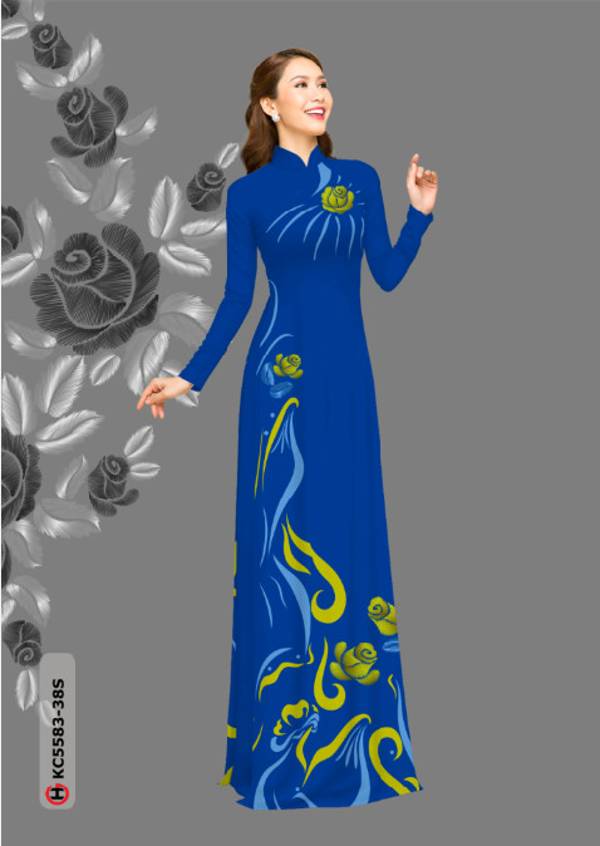 Vải Áo Dài Hoa Hồng Vừa Ra  AD KC5583