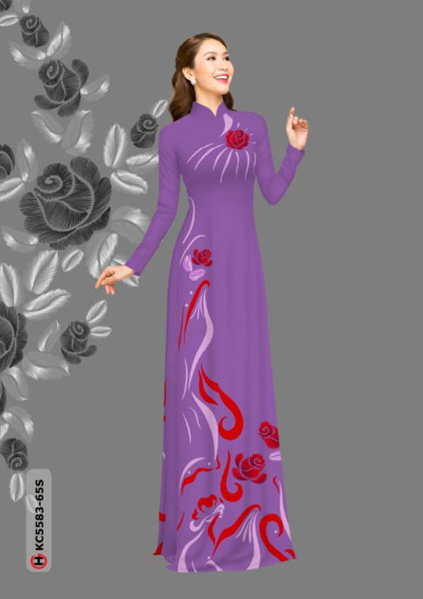 Vải Áo Dài Hoa Hồng Vừa Ra  AD KC5583